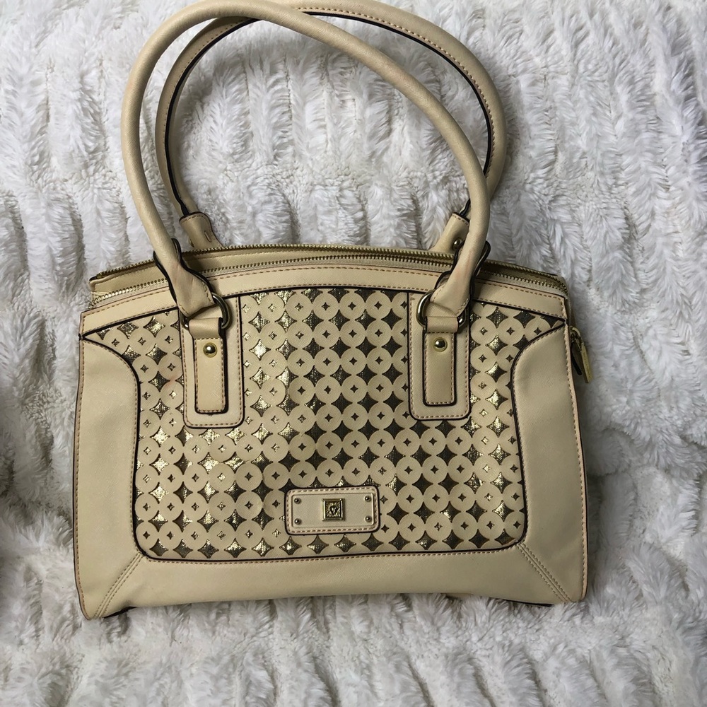 Anne Klein Women’s Beige Faux Leather Handbag